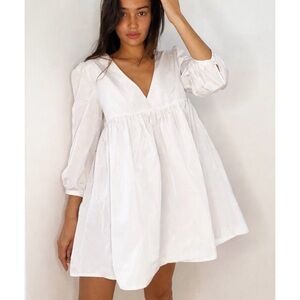 Sunday Best White Babydoll Mini Dress